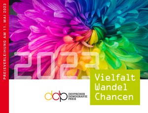 Buntes Logo mit Schriftzug: Vielfalt Wandel Chancen, ddp 2023