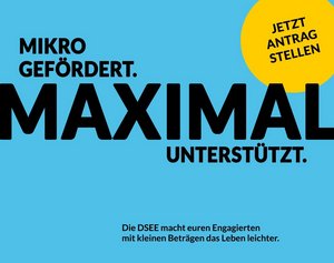 Textlogo: Mikro gefördert, maximal unterstützt.